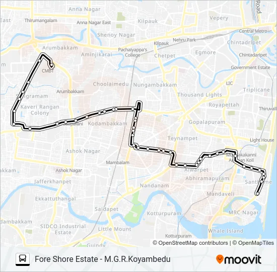 12X Bus Line Map