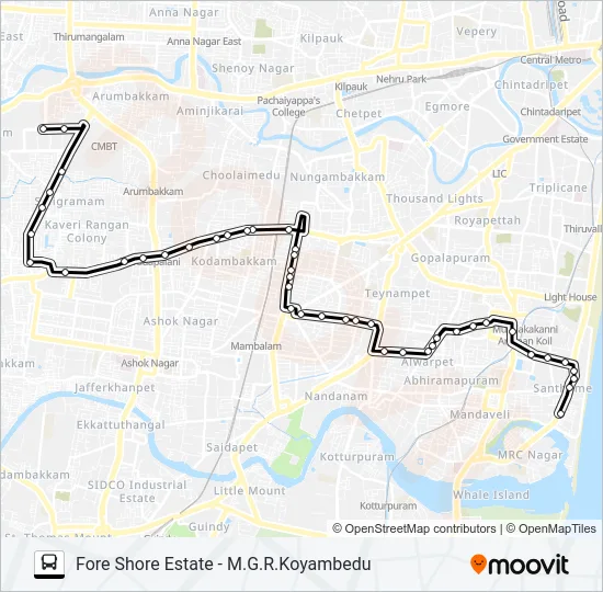 12X Bus Line Map