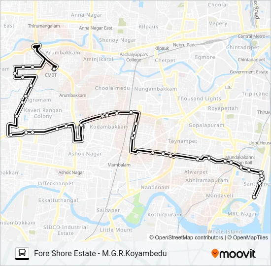 12X Bus Line Map