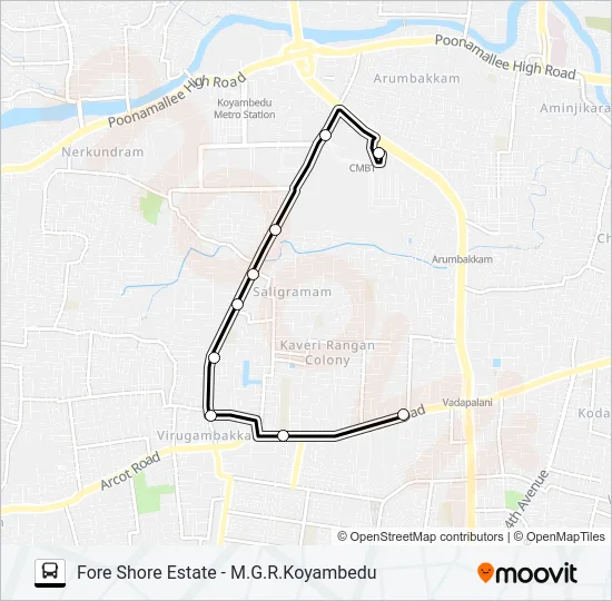 12X Bus Line Map