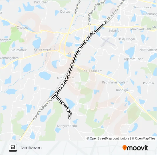 118T Bus Line Map