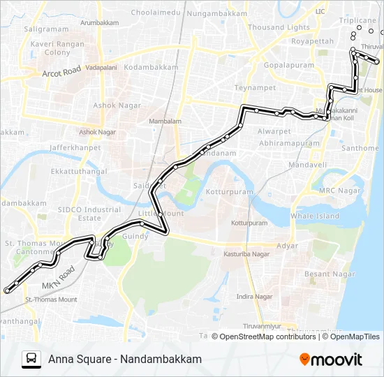 A45B Bus Line Map