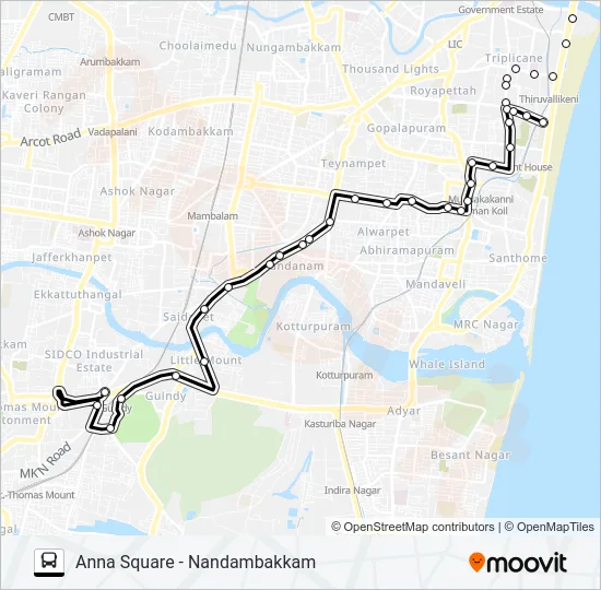 A45B Bus Line Map