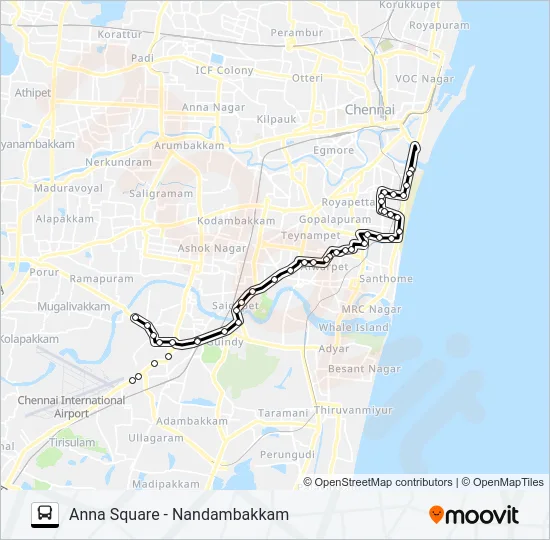 A45B Bus Line Map