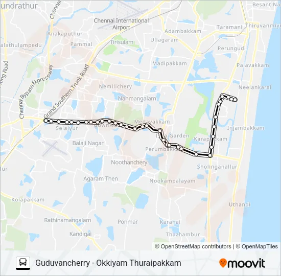 95G Bus Line Map