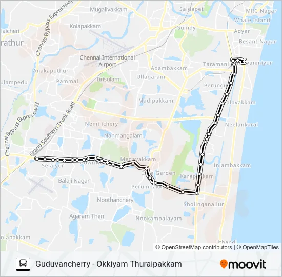 95G Bus Line Map