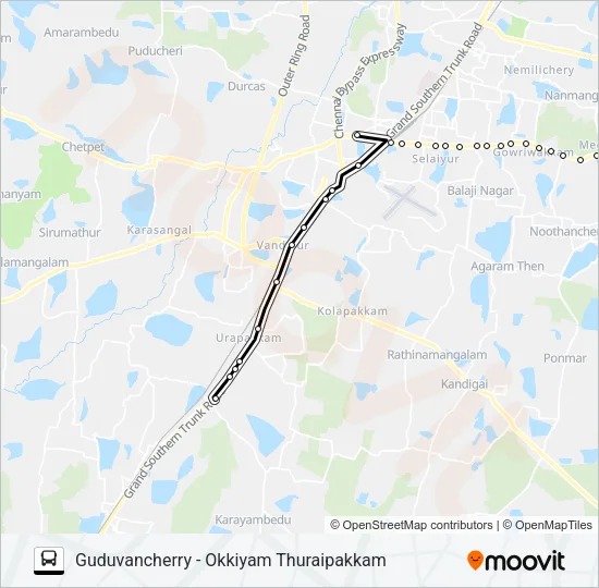 95G Bus Line Map