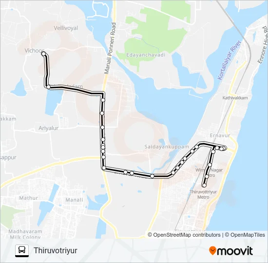 36M Bus Line Map