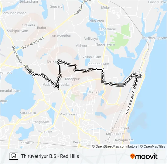 36K Bus Line Map