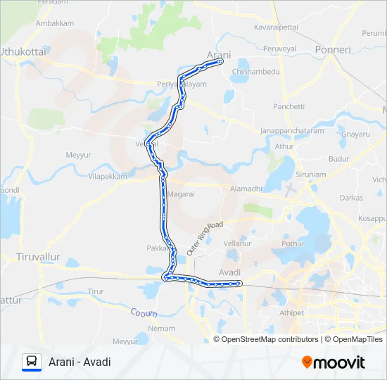 580 Bus Line Map