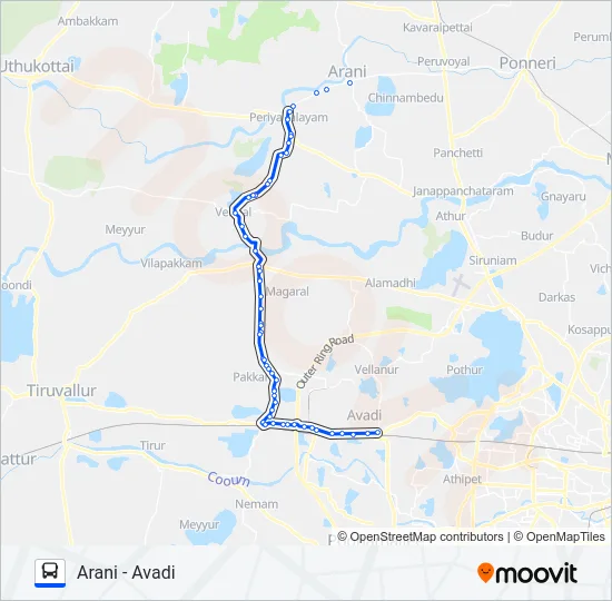 580 Bus Line Map