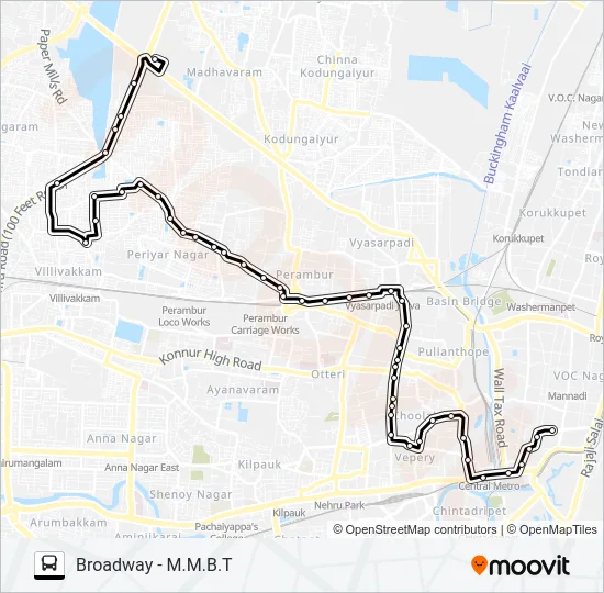42M Bus Line Map
