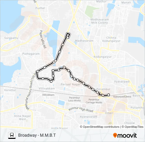 42M Bus Line Map