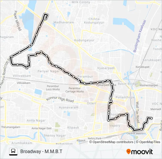 42M Bus Line Map