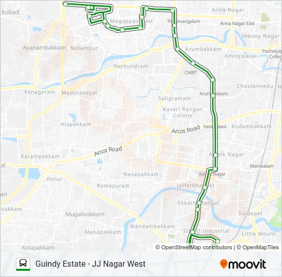 77J Bus Line Map