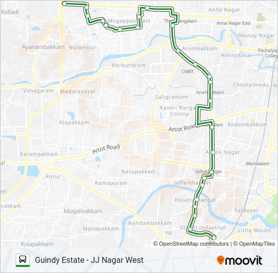 77J Bus Line Map