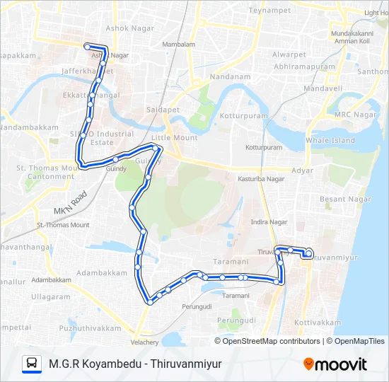 M70 Bus Line Map