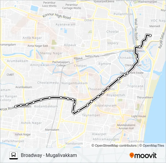 26R Bus Line Map
