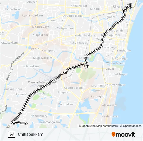 500ET Bus Line Map