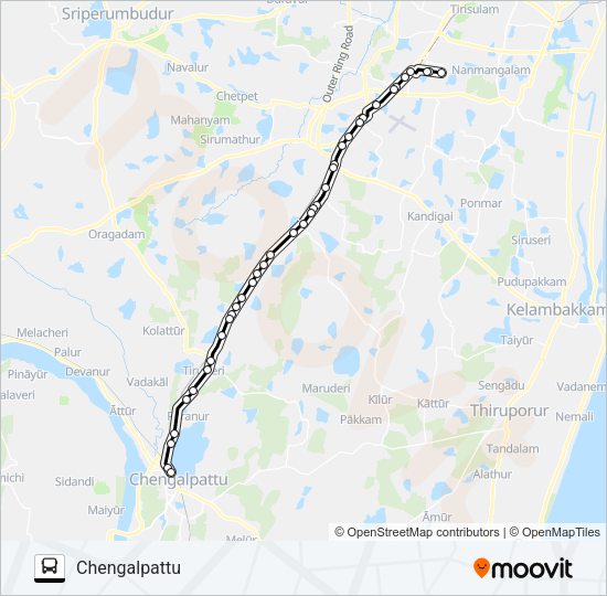 500ET Bus Line Map