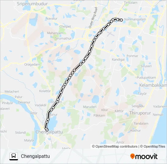 500ET Bus Line Map