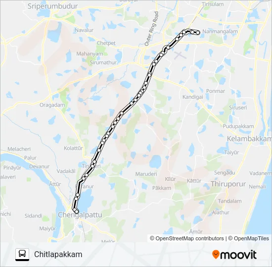 500ET Bus Line Map