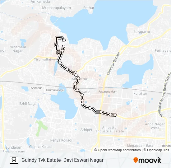 B70CT Bus Line Map