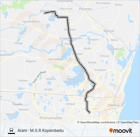 114D bus Line Map