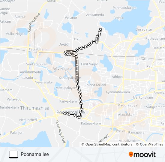 62CT bus Line Map