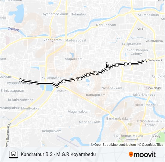 M88ET Bus Line Map