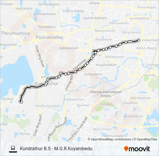 M88ET Bus Line Map
