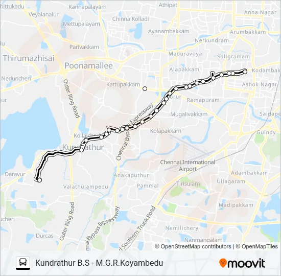 M88ET Bus Line Map