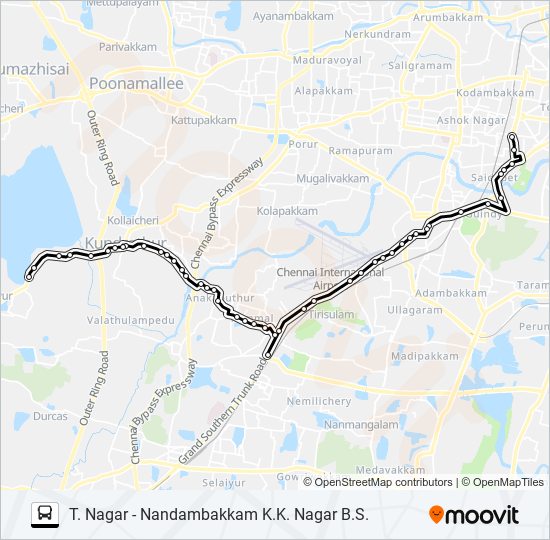 M60 bus Line Map