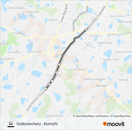 55K Bus Line Map