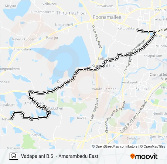 M88T Bus Line Map