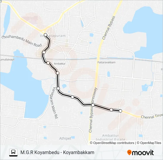77VET Bus Line Map