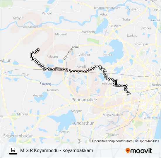 77VET Bus Line Map