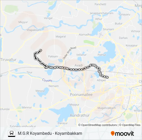 77VET Bus Line Map