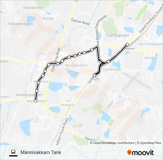 55X Bus Line Map