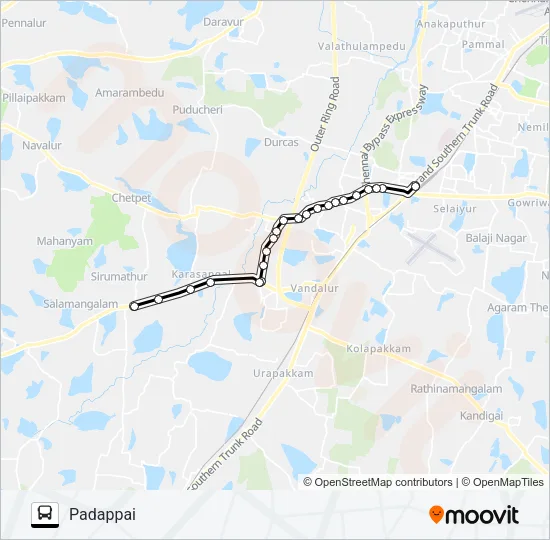 55X Bus Line Map