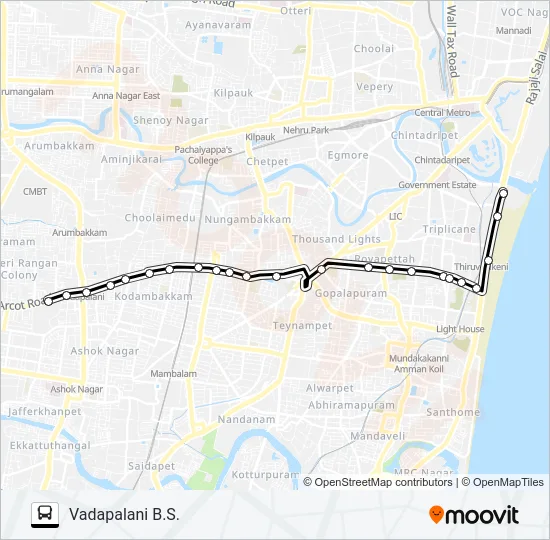 25 Bus Line Map