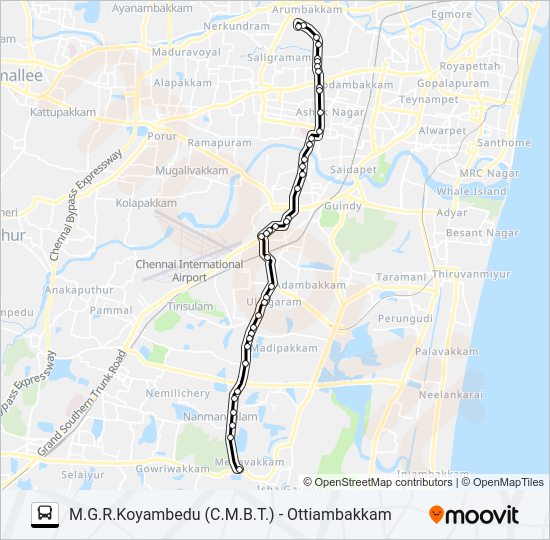 76B bus Line Map