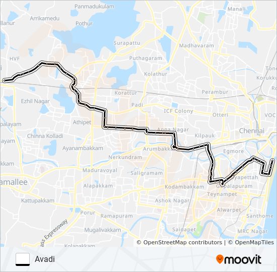 40h Route: Schedules, Stops & Maps - Avadi (Updated)