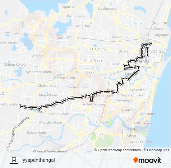 37 (37G) Bus Line Map