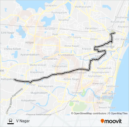 37 (37G) Bus Line Map