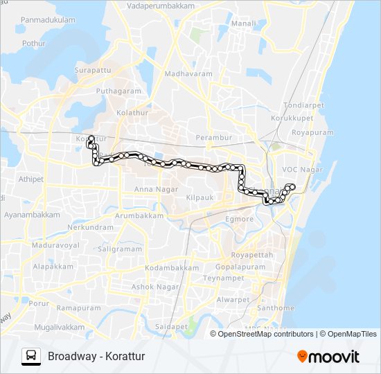 32b Route: Schedules, Stops & Maps - Korukkupet R.S (Updated)