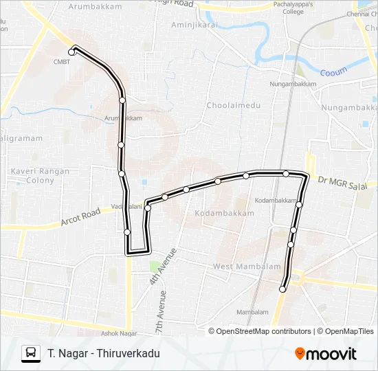 72 Bus Line Map