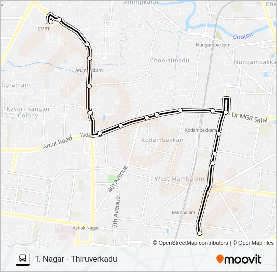 72 Bus Line Map