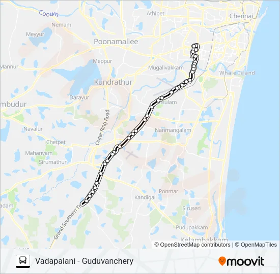 70G Bus Line Map