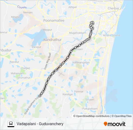 70G Bus Line Map